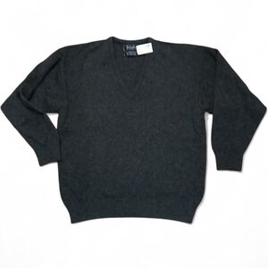New! Pringle Of Scotland 100% Wool Charcoal V-Neck Sweater